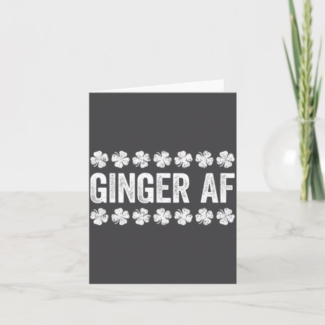 Cartão Ginger Af Shirt Irish Men Women St Patricks Day  (Frente)