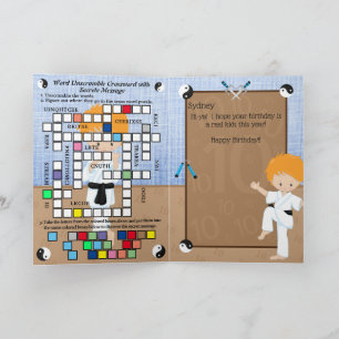 Cartão Ginger Boys Karate Secret Message Happy Birday