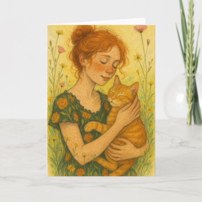 Cartão Ginger Cat Mamãe Laranja Tabby (Frente)