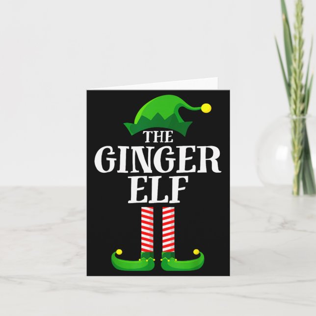 Cartão Ginger Elf Matching Family Group Christmas Party P (Frente)