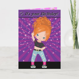 Cartão Ginger Girls Hip Hop Word Search Happy Birday