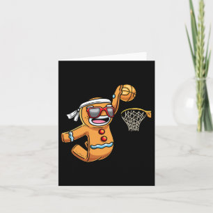 Cartão Gingerbird Playing Bysketbyll Natal Xmas