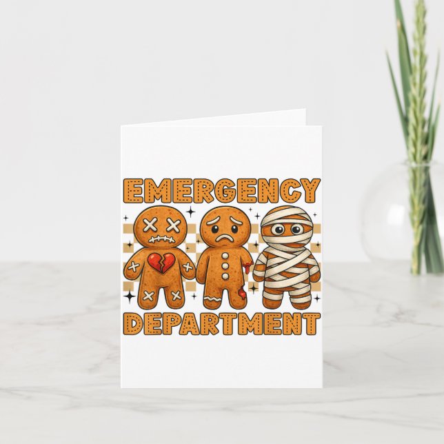 Cartão Gingerbread Emergency Department Christmas Nurse D (Frente)