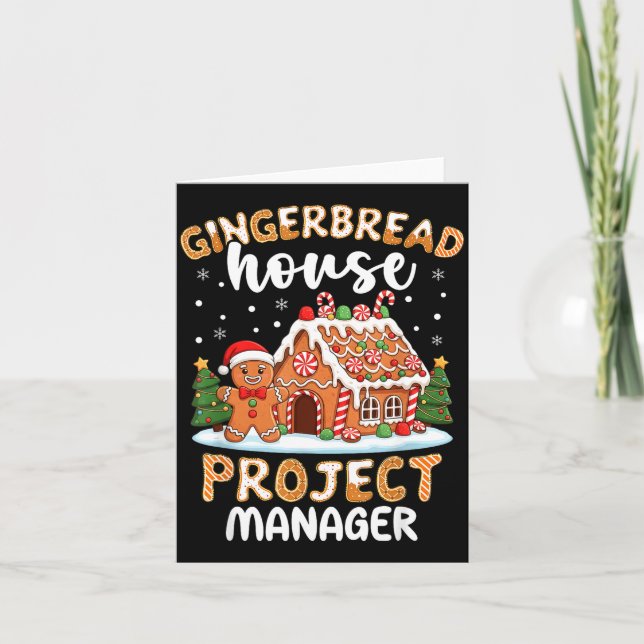 Cartão Gingerbread House Project Manager Christmas Cookie (Frente)
