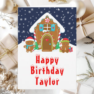 Cartão Gingercake House Red and Marinho Happy Birday