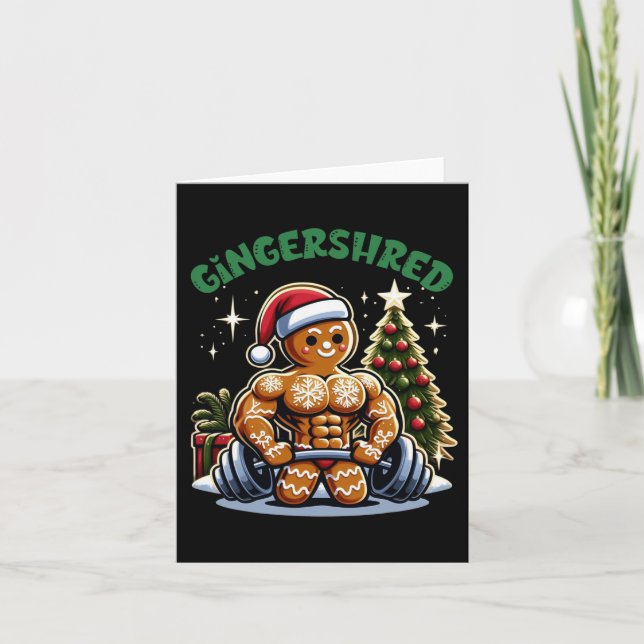 Cartão Gingershred Funny Gingerbird Man Gym (Frente)