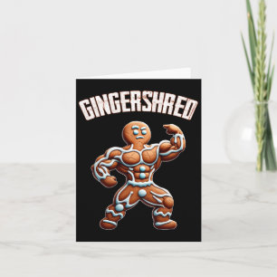 Cartão Gingershred Funny Gingerbird Man Gym