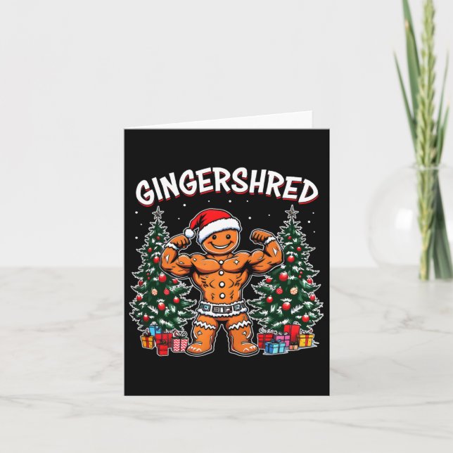 Cartão Gingershred Funny Gingerbird Man Gym (Frente)