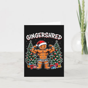 Cartão Gingershred Funny Gingerbird Man Gym