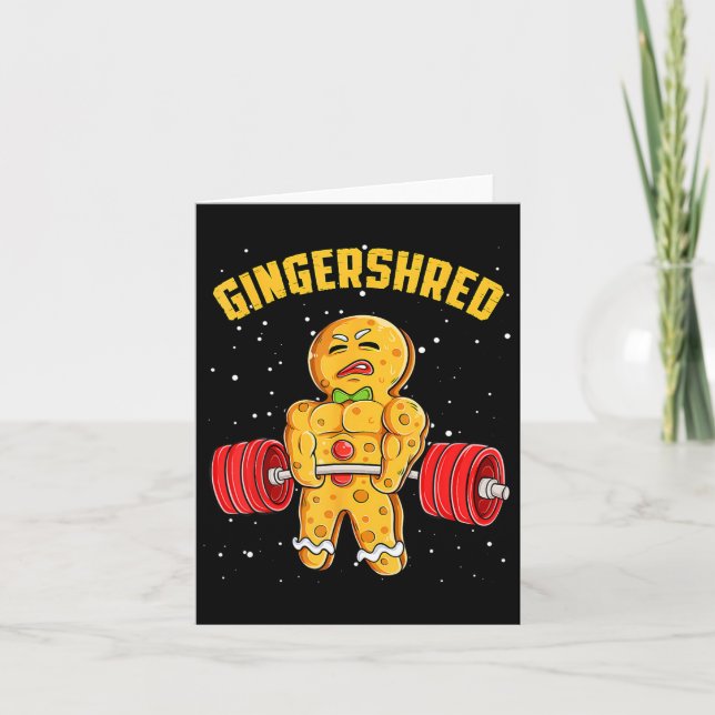 Cartão Gingershred Funny Gingerbird Man Gym (Frente)