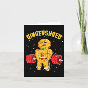 Cartão Gingershred Funny Gingerbird Man Gym