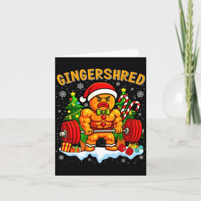 Cartão Gingershred Funny Gingerbread Man Gym Bodybuilding (Frente)