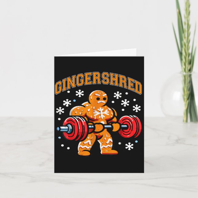 Cartão Gingershred Funny Gingerbread Man Gym Bodybuilding (Frente)