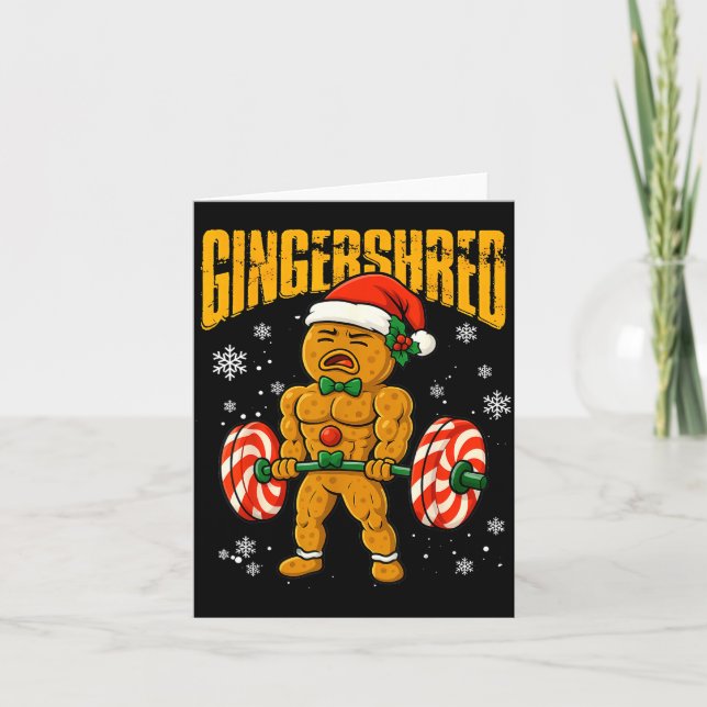 Cartão Gingershred Funny Gingerbread Man Gym Bodybuilding (Frente)