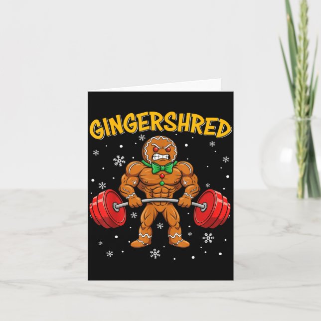 Cartão Gingershred Funny Gingerbread Man Gym Bodybuilding (Frente)
