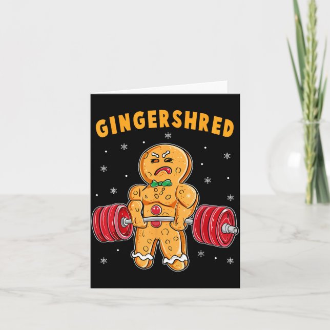 Cartão Gingershred Funny Gingerbread Man Gym Bodybuilding (Frente)