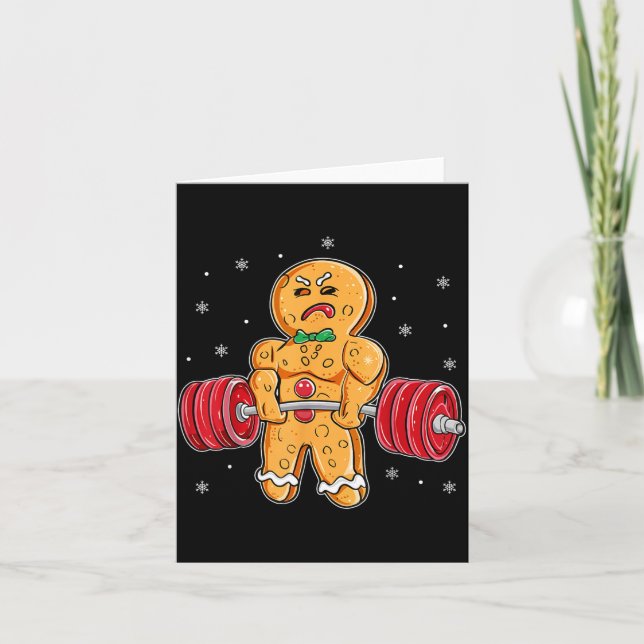 Cartão Gingershred Funny Gingerbread Man Gym Bodybuilding (Frente)