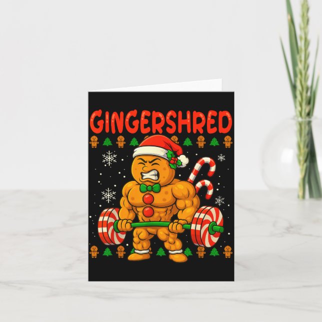 Cartão Gingershred Gingerbread Christmas Workout Gym Ging (Frente)