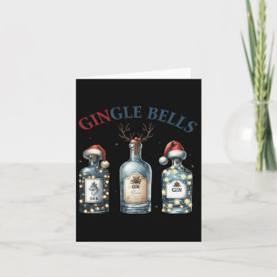 Cartão Gingle Bells Engraçado Gin Belts Bells Árvore de N