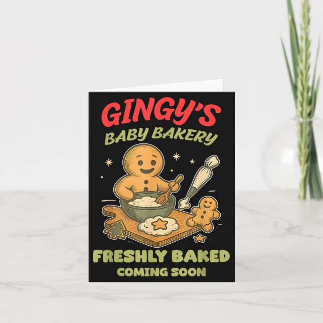 Cartão Gingy's Baby Bakery Freshly Baked Coming Soon Chri (Frente)