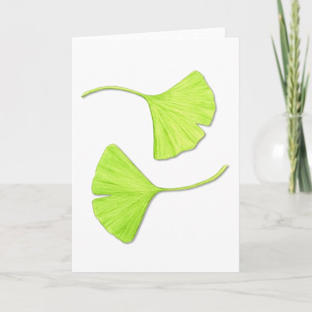 Cartão Ginkgo Leaves Note Card or Greeting Card (Frente)