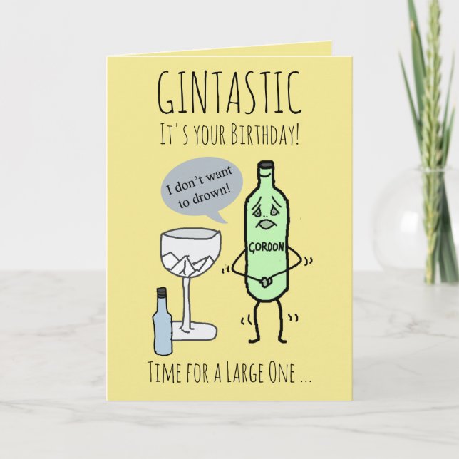 Cartão Gintastic It's your Birthday customisable (Frente)