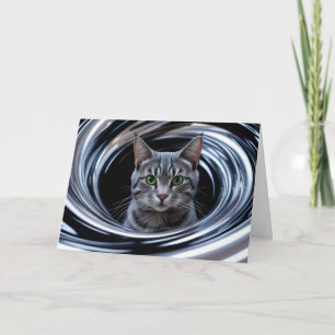 Cartão Gira Cute Tabby Cinza