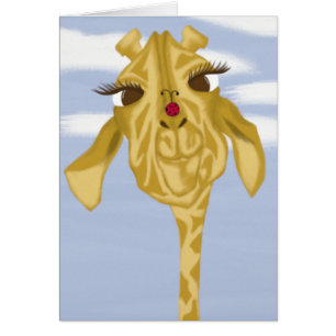 Cartão Girafa Bonita E Colorida