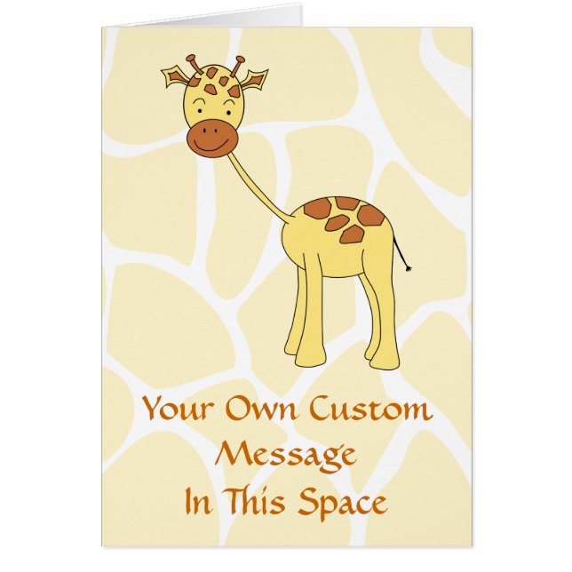 Cartão Girafa bonito. Desenhos animados (Frente)