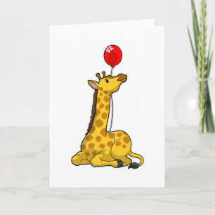 Cartão Girafa com Balão