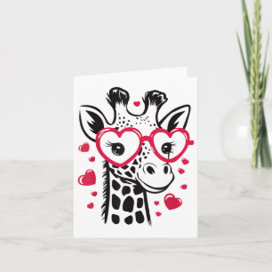 Cartão Girafa Com Coração Gles Celebração Do Amor No Dia