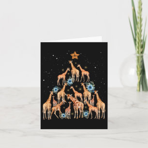 Cartão Girafa de Natal bonita Girafa de árvore de Natal v