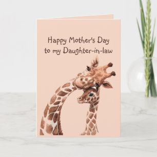 Cartão Girafa dia de as mães Divertida cunhada Girafa An