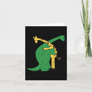 Cartão Girafa Dinossauro Abraço Amor Dino Animais Safari 