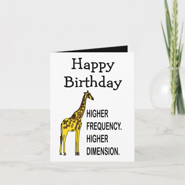 Cartão Girafa Engraçada Piada Feliz Aniversário (Frente)