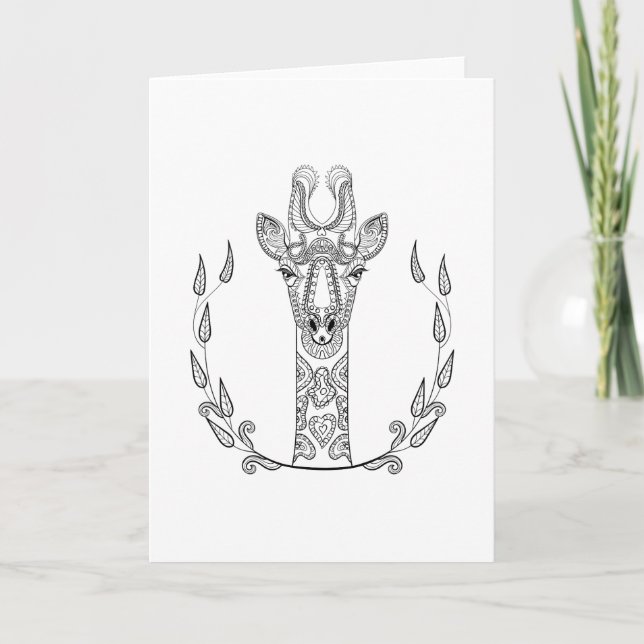 Cartão Girafa inspirada (Frente)