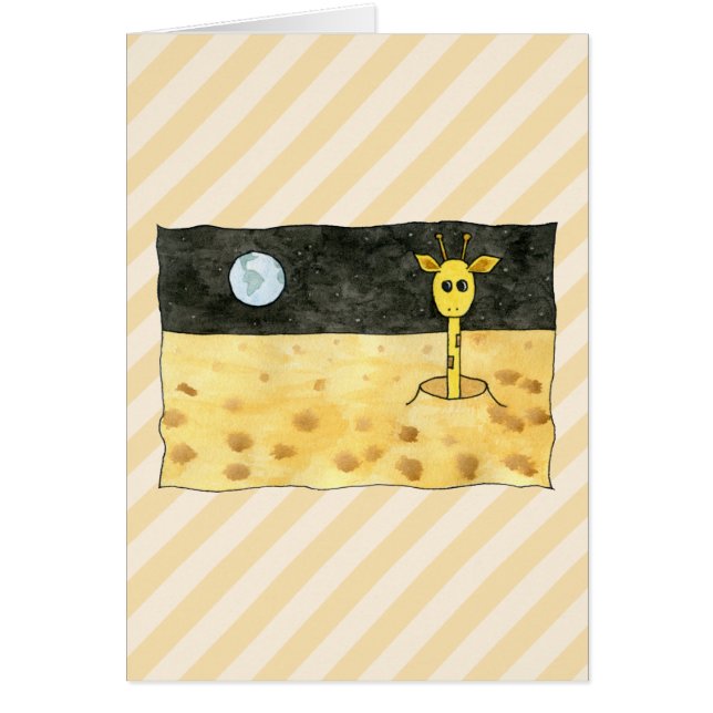 Cartão Girafa na lua (Frente)