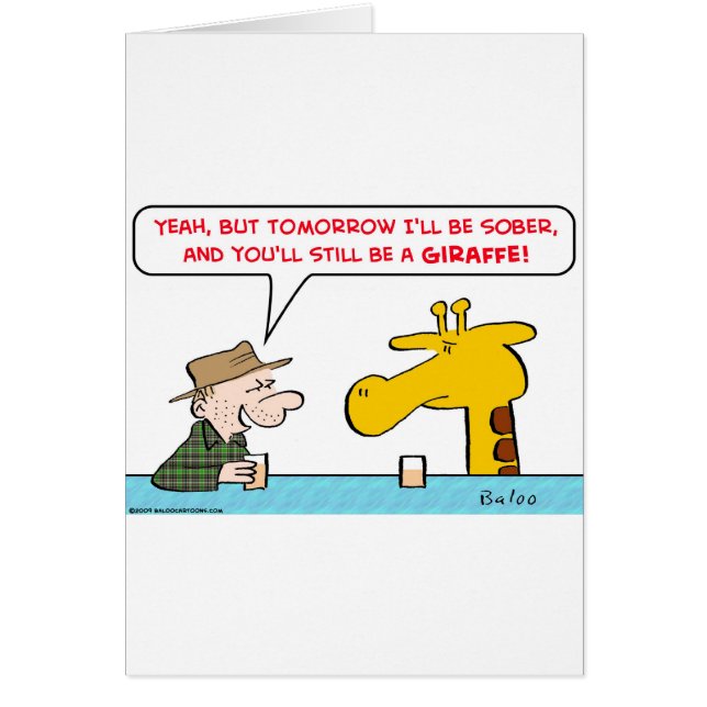 Cartão girafa sóbrio (Frente)