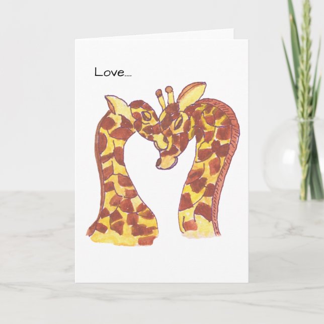 Cartão Girafas apaixonadas (Frente)