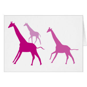 Cartão Girafas correndo (roxo)