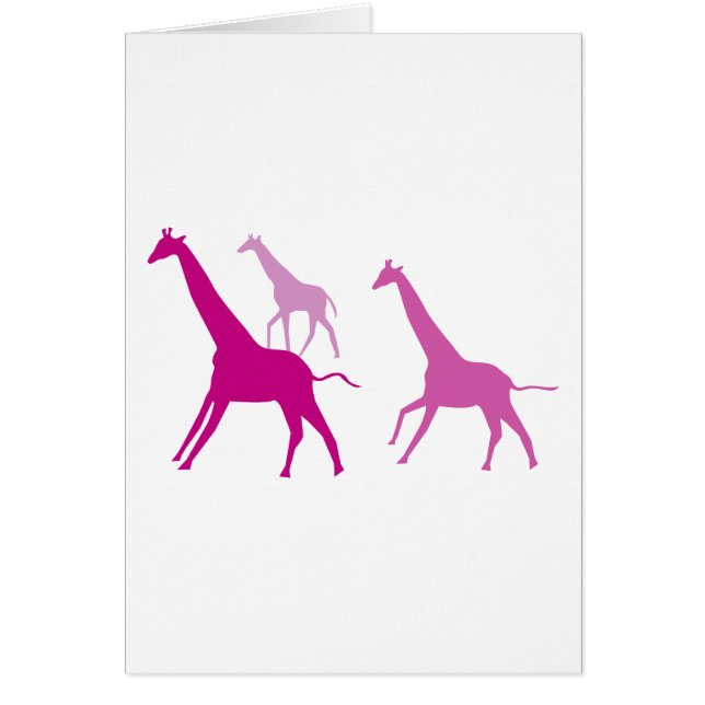 Cartão Girafas correndo (roxo) (Frente)