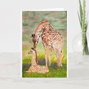 Cartão Girafas da mãe e do bebê