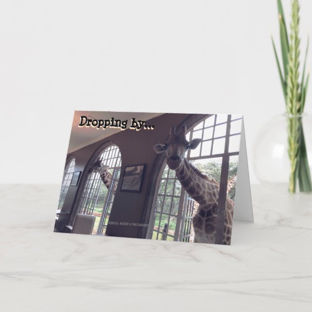 Cartão Girafas de aniversário (Frente)