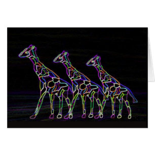 Cartão Girafas de néon elétricos