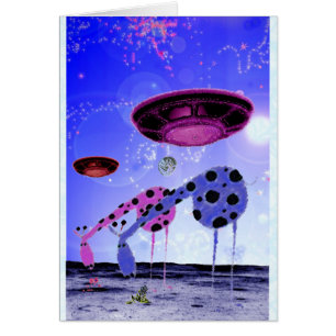 Cartão Girafas na lua