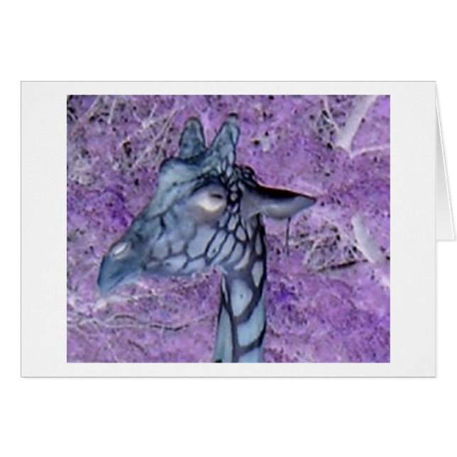 Cartão Girafas roxas (Frente Horizontal)