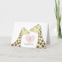 Cartão Giraffe 1rua de Aniversário de Casamento