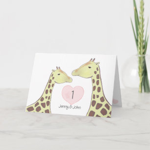 Cartão Giraffe 1rua de Aniversário de Casamento