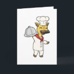 Cartão Giraffe as Chef with Cooking apron & Platter<br><div class="desc">This design is the perfect gift for a birthday, Christmas and other celebrations. It is suitable for women, men and kids.</div>