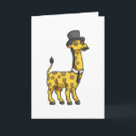 Cartão Giraffe as Gentleman with Hat, Tie and Mustache<br><div class="desc">This design is the perfect gift for a birthday,  Christmas and other celebrations. It is suitable for women,  men and kids.</div>